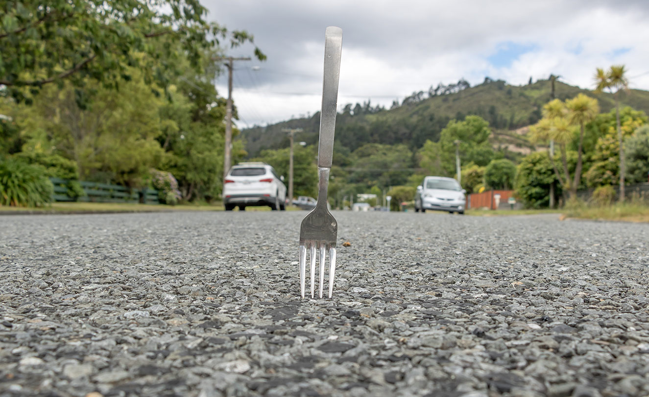 A fork in the middle of the road.