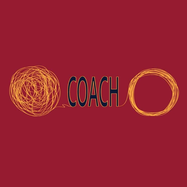 graphic tangled ball of string shown untangled after coaching